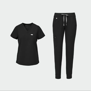 Figs The Set Catarina Zamora Black Matching Scrubs